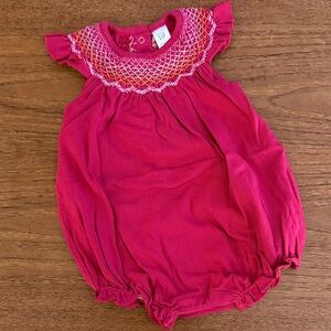 GAP Pink Newborn Romper with Textured Design
